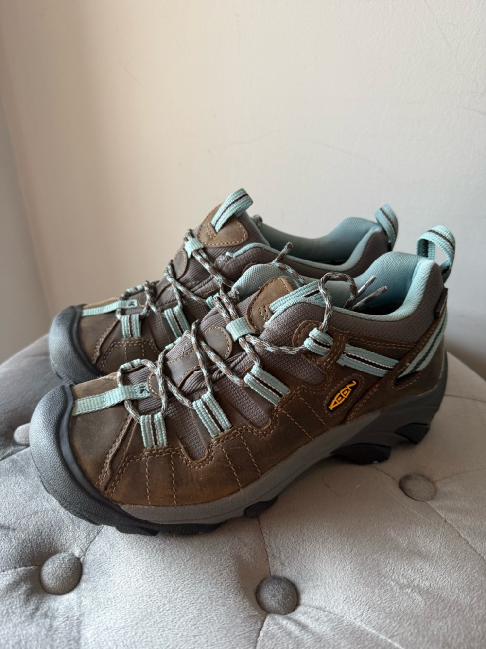 KEEN Targhee II WP Hiking Shoes Women’s Waterproof Trail Brown Blue